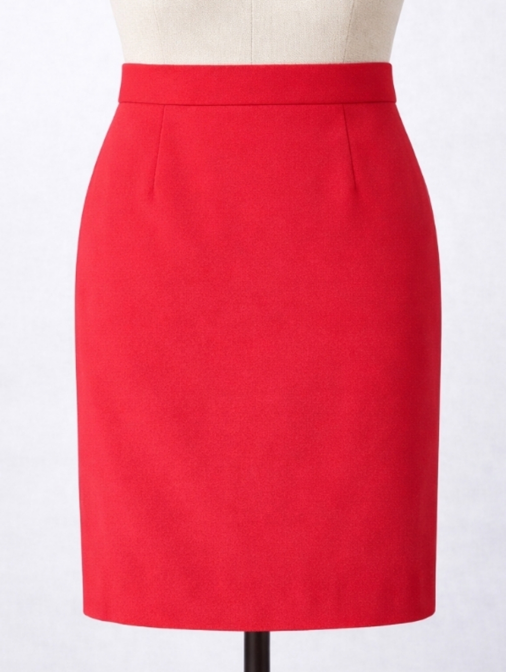 Y2K HALSTON LIFESTYLE Red Pencil Skirt Size 12 Minimalist Work Holiday Midi